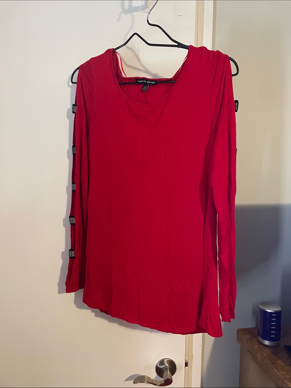 Cable & Gauge Red Long-Sleeve Top